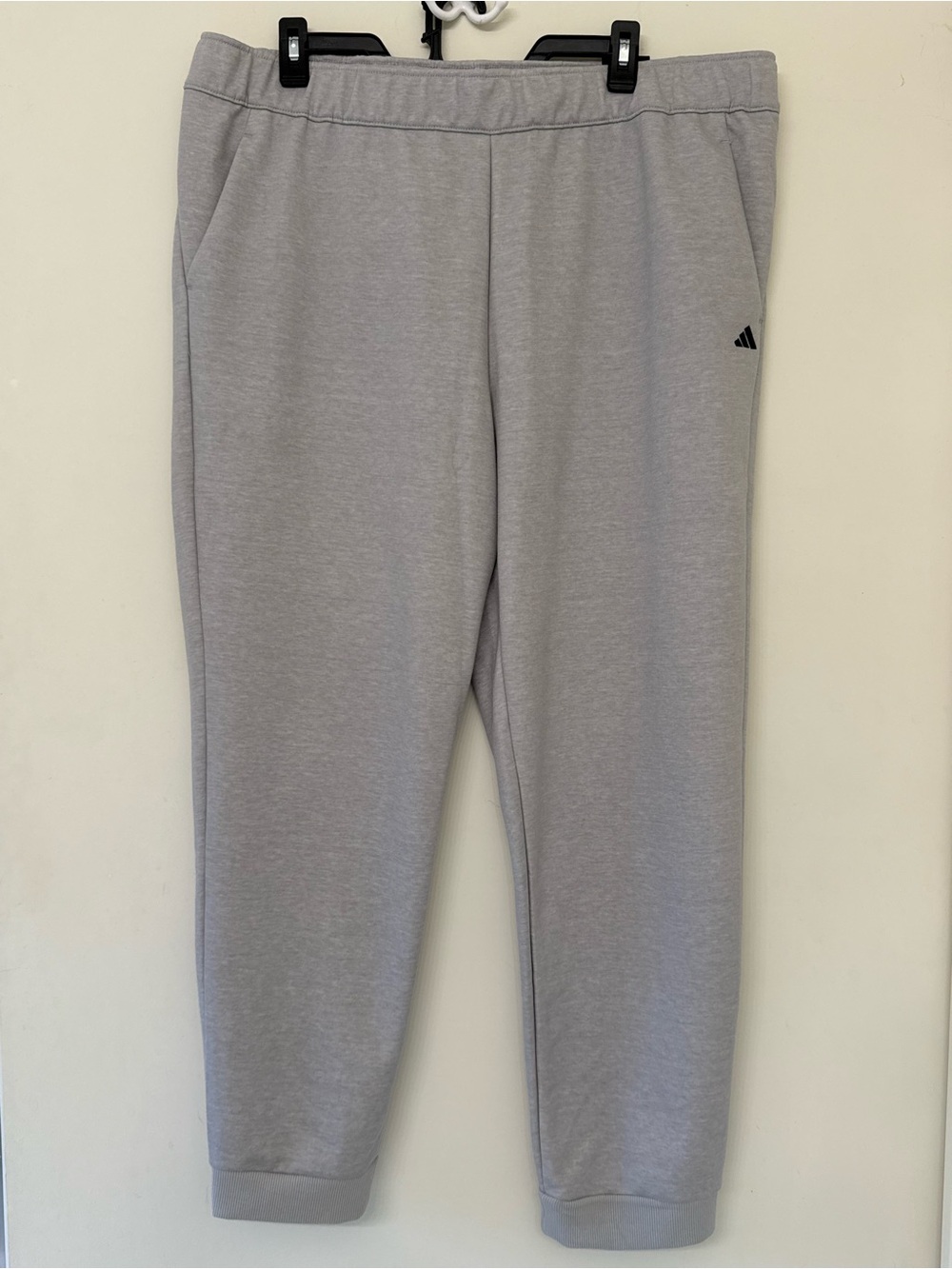 adidas women’s Light Gray Joggers with Logo